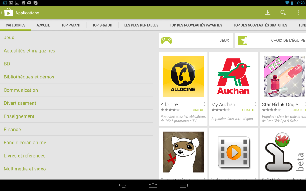 google play store application apk pas installé